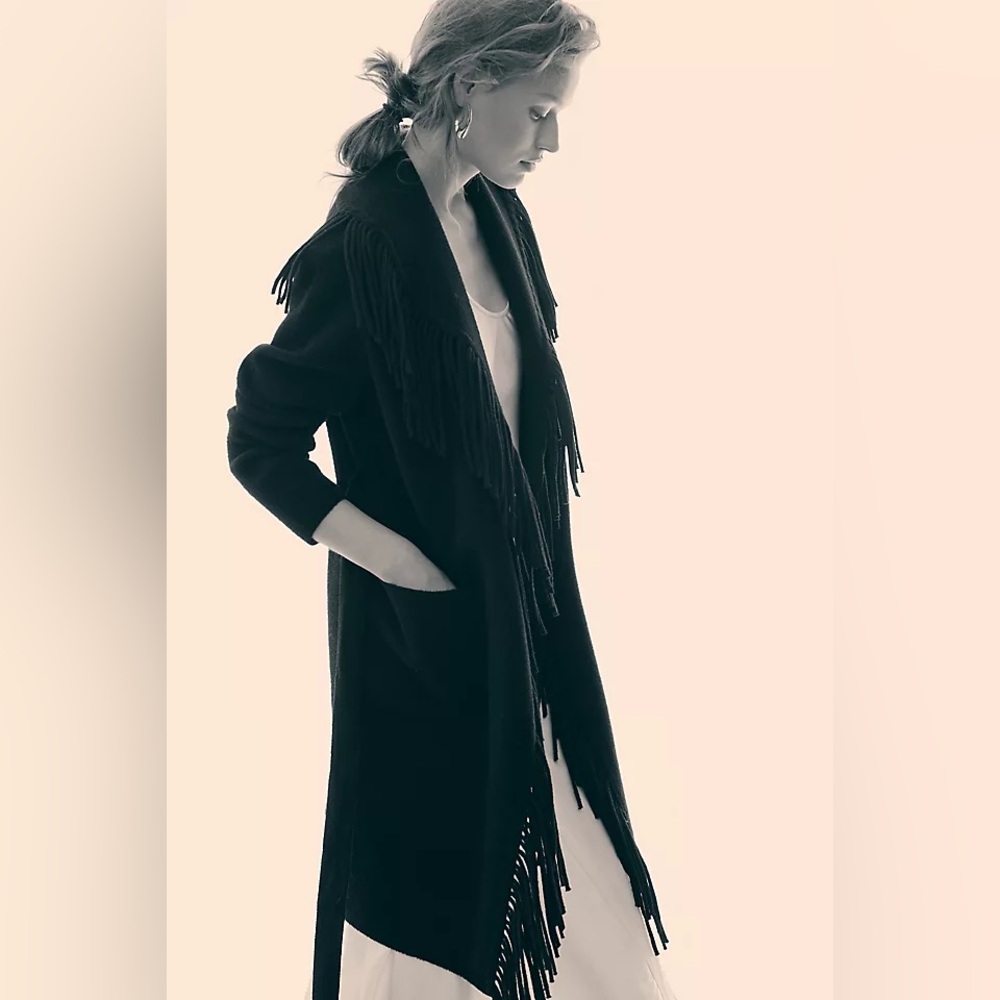 Anthropologie NVLT Fringed Coatigan (L)
